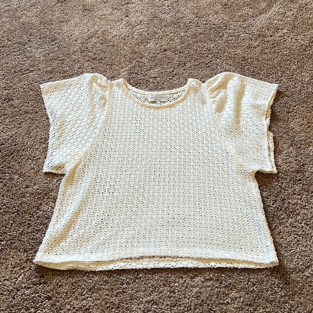Madewell Eyelet Flutter Sleeve Top
